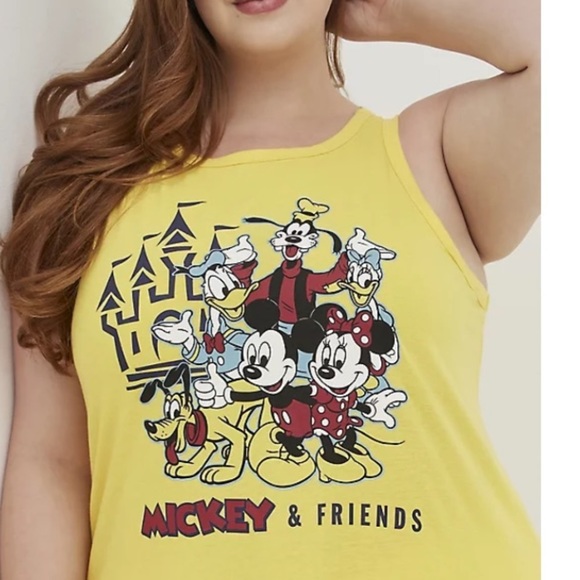 3 for $30 TORRID NWT DISNEY MICKEY & FRIENDS TANK - TRIBLEND JERSEY YELLOW - Picture 2 of 6